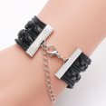thumbnail image 5 of Pulsera trenzada de Anime Demon Slayer, brazalete de cuero y cristal de Kimetsu No Yaiba, Kamado, Tanjirou, cabujón de dibujos animados, regalo de joyería, 5 of 5