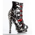 thumbnail image 2 of Hades Shoes H-Crimson Ankle boot adjustable flame buckles with front zipper 8 / Black, 2 of 2