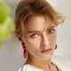 thumbnail image 5 of Pendientes de bola de mujer Boho Raffia, pendientes colgantes redondos de rafia individuales - joyería de resort de playa de verano, 5 of 5