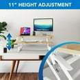 thumbnail image 5 of Mount-It! 38'' Standing Desk Converter – Height Adjustable Sit Stand Riser with Dual Monitor Space, Keyboard Tray & Device Slot – Gas Spring Lift, MDF Desktop, Maple, 5 of 7
