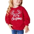 thumbnail image 2 of Bnwani Christmas Long Sleeve Toddler Shirts Girls Cotton Winter Crew Neck Hoodless Letter Printed Tops 24 Months, 2 of 4