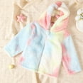 thumbnail image 6 of EnJoCho Girls Fuzzy Tie Dye Zip Pullover Sher𝗉a Hooded Sweatshirt Soft Plush Warm Fluf𝖿y Winter Tops Rainbow Cozy Fleec𝖾 Jacket, 6 of 9