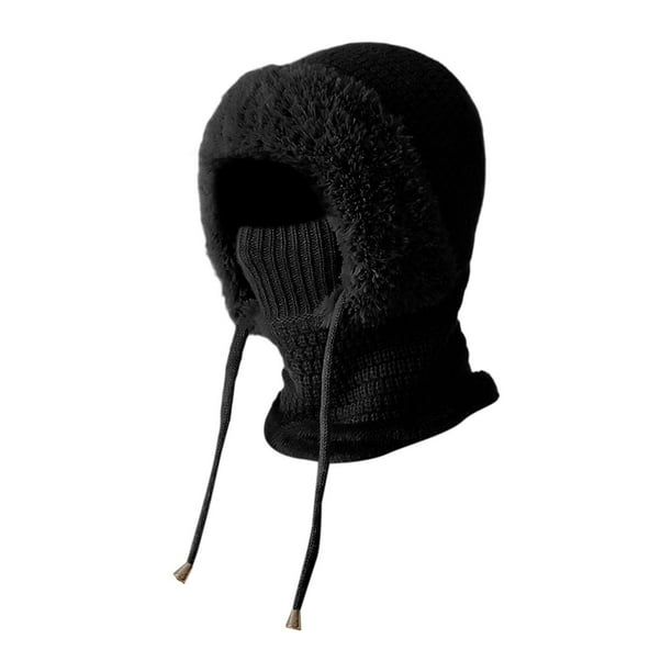 Pasamontañas para esquí, capucha, pasamontañas, máscara térmica cálida y suave para montar en moto negro