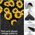 thumbnail image 3 of Black Yellow Sunflower Pattern Kitchen Rugs Sets Of 3,Kitchen Runner Rugs Non Skid Washable,Decorative Kitchen Floor Mats for Kitchen,Sink,Laundry,17"x30"+ 17"x47" + 17"x59", 3 of 6