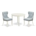 thumbnail image 2 of East West Furniture Boston 3-piece Wood Dining Table Set in Linen White, 2 of 4