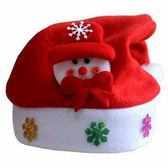 Traditional Red And White Christmas Snowman Hats For Kids Party Favors Decoration
