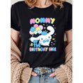 thumbnail image 1 of Women's Big Eared Dog Birthday Pattern Summer Casual Round Neck Short T-Shirt, 1 of 7