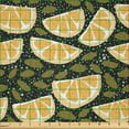 thumbnail image 2 of Ambesonne Fruit Art Fabric by the Yard Microfiber, Citrus Slices and Leaves, 1 Yard, Pale Orange and Fawn, 2 of 2