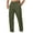 Army Green, variant on ZZwxWA Men Pants Men Solid Casual Pockets Button Zipper Elastic Waist Outdoor Straight Type Pants Cargo Pants Trousers Golf Pants Men Holiday Saving