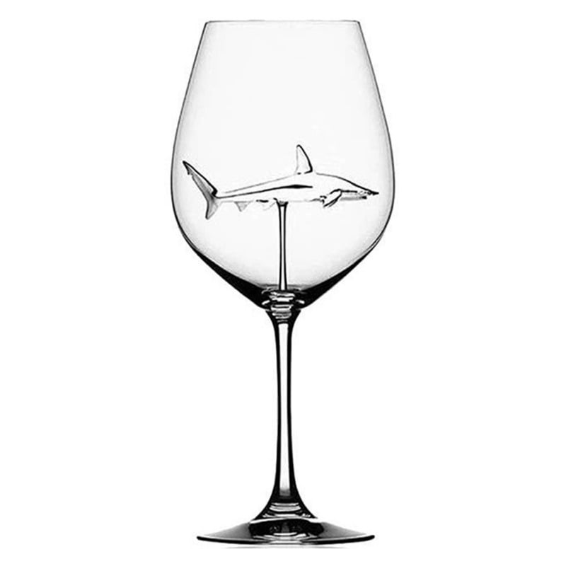 Funny Aerating Stemware Holds 8 Ounces Shark Wine Glass Decorative Barware 