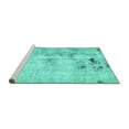 thumbnail image 2 of Ahgly Company Machine Washable Indoor Rectangle Solid Turquoise Blue Modern Area Rugs, 8' x 10', 2 of 4