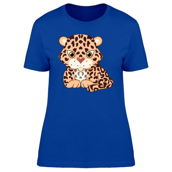 Lovely Leopard Cartoon T-Shirt Women -Image by Shutterstock, Female XX-Large