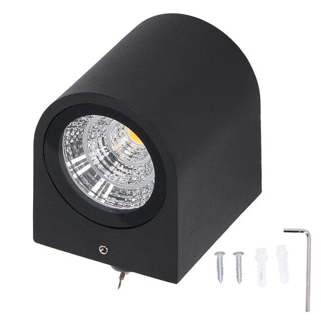 Lámpara de pared LED de 5 W con carcasa de aluminio cilíndrica, para pasillo, porche, pasillo, 85-265 V, luz blanca de 6000 K