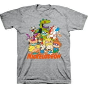 Mens Nickelodeon 90s Throwback Shirt - Retro Nick Group tee - Classic Nick Graphic T-Shirt (Athletic Heather, X-Large)