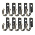 thumbnail image 2 of 10 Pack Vintage Bronze Metal Hooks Wall Mounted Single Hook Hangers for Hats, Coats, Keys, and Jewelry, Furniture & Bathroom, 2 of 6