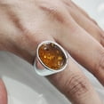 thumbnail image 3 of Baltic Amber Mans Ring, Natural Baltic Amber ring, Silver Jewelry, 925 Silver Ring, Birthday Gift, Heavy Mens Ring, Arabic Design, Ottoman Style Ring, Christmas, Turkey Mens Signet Ring, 3 of 5