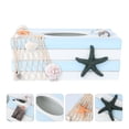 thumbnail image 3 of 1PC Mediterranean Decorative Tissue Box Wooden Crafts Storage Box Home Desktop Decoration (Striped Star), 3 of 8