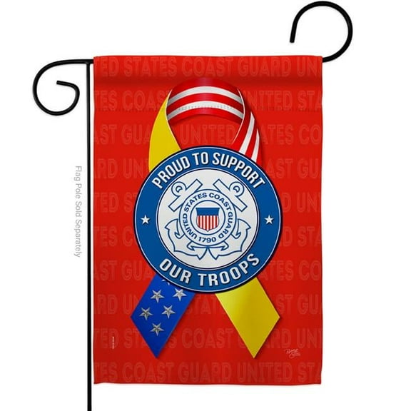 G158660-BO 13 x 18.5 in. Support Coast Guard Troops Garden Flag with Armed Forces Double-Sided Decorative Vertical Flags House Decoration Banner Yard Gift