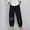 Black, variant on Lilgiuy Women Fashion Casual Printing Pocket Fold Loose Full Length Pants All Around Tummy Control Pants