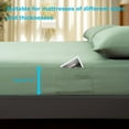 thumbnail image 2 of Deep Pocket King Fitted Sheet with Straps - Fits Mattresses Up to 21" Thick - 3 Piece Bed Sheets - Moisture Wicking, Cooling & Soft Fitted Sheet & Pillow Cases (Light Green), 2 of 6