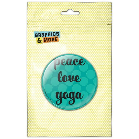 Peace Love Yoga Refrigerator Button Magnet