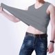 thumbnail image 4 of pstuiky Camisetas sin mangas para hombre, Camiseta de hombre de color liso, elástica, ajustada, sin marcas, con cuello en V Tops elegantes para mujer l, 4 of 6
