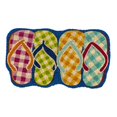 thumbnail image 2 of Evergreen Plaid Flip Flops Shaped Indoor Outdoor Natural Coir Doormat 1'6"x2'6" Multicolored, 2 of 6