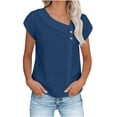 thumbnail image 1 of WRKEKC Racerback Tank Tops for Women Solid Color Half Moon Neck Button Cap Sleeve Cotton Linen Summer Casual Top, 1 of 9