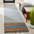 thumbnail image 2 of SAFAVIEH Vintage Leather Milica Striped Runner Rug, Grey/Natural, 2'3" x 9', 2 of 8