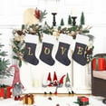 thumbnail image 3 of Odeerbi Family Initial Christmas Stocking Christmas Decorations Three-dimensional Legs Old Man Doll Decorative Socks Bedside Gift Bag Black, 3 of 4