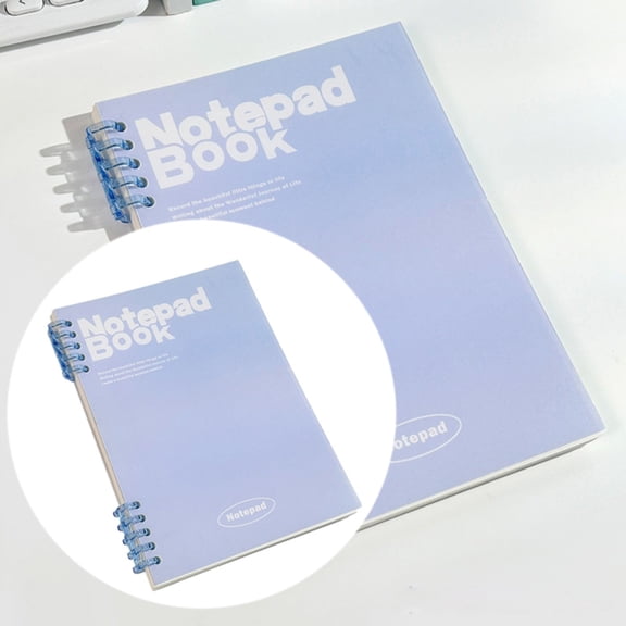 Refillable Notebook, A5, 10-Ring, College Ruled, Transparent Cover, Blue