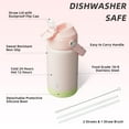 thumbnail image 2 of BJPKPK Insulated Water Bottle with Straw Lid, 12oz Thermos Water Bottles, Flex Handle & Non-slip Boot, BPA Free Leak Proof Stainless Steel Metal Water Bottles, Pearl Pink, 2 of 5
