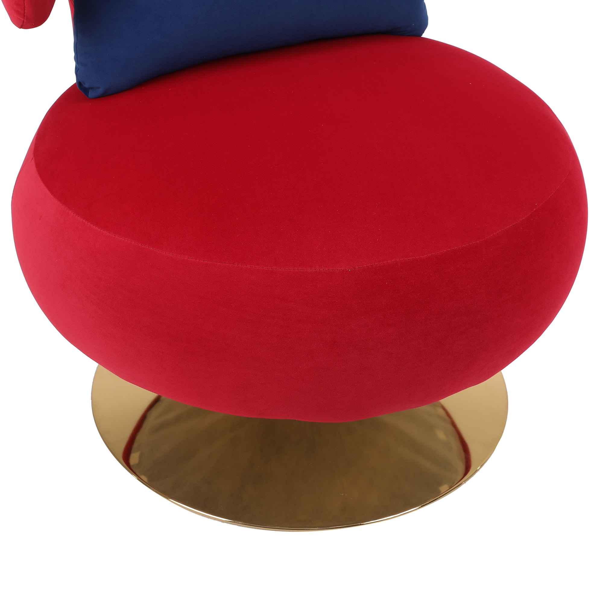 Kadyn Upholstered Swivel Accent Barrel Chair for Living Room, Wine Red