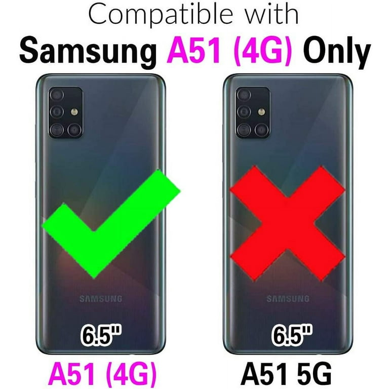 Phone Case for Samsung Galaxy A51 4G Wallet Cover with Tempered
