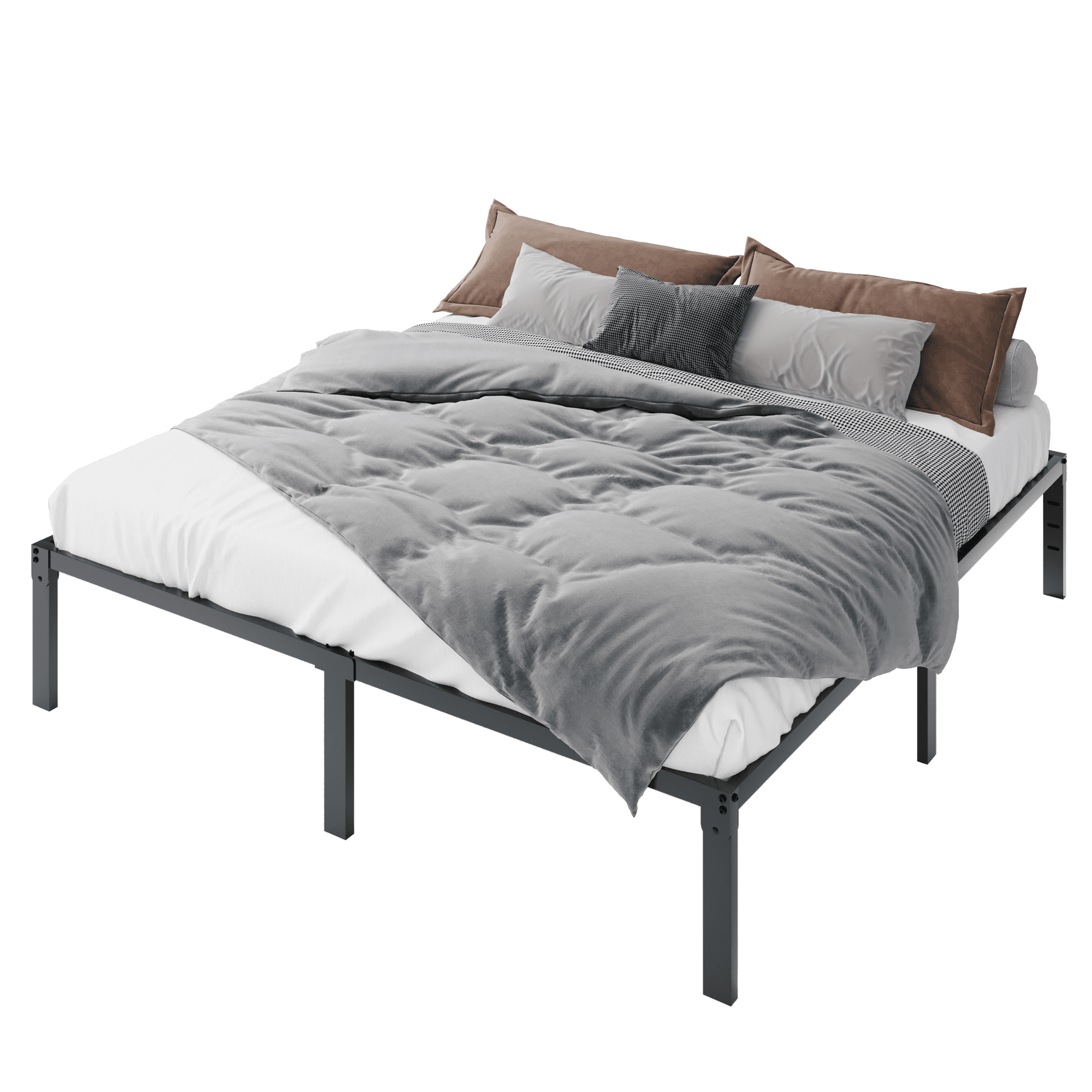 Merrland 14 Inch Full Size Bed Frame, Heavy Duty Metal Platform with Storage, Steel Slat Support, Easy Assembly, Black