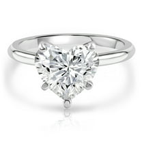 Pompeii 3.05Ct White Gold Certified Lab Grown Heart Cut Diamond Engagement Ring (GH,VS2)