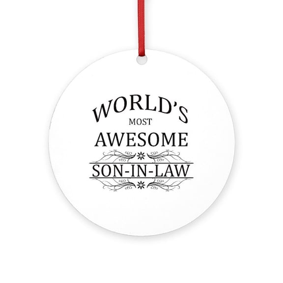 CafePress - World's Most Amazing Son In Law -  Round Wood Ornament 4"