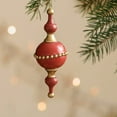 thumbnail image 5 of Bfogop Christmas Tree Ball Decorations Vintage Christmas Finial Drop Ornament Wooden Gourd Shaped Red and Gold Final Hanging Ornament for Xmas Yule Tree Holiday Home Decor 6.3inch, 5 of 6
