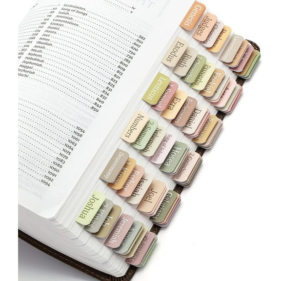 Wanfds Bible Tabs for Women & Men, Laminated Bible Tabs for Study Bible, Large Print Neutral Bible Tabs for Easy Navigation, Boho Theme, Bible Index Tabs(Multicoloured)