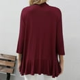 thumbnail image 4 of IROINNID Savings Cardigan Outfits for Women 3/4 Sleeve Comfortable Solid Color Cardigan Top Blouse,Burgundy, 4 of 9