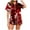 Red, variant on Hpapadks Halloween Women Pajama Sets Satin Silk Short Sleeve Button Down Top and Shorts Soft Sleepwear 2 Piece Womens Pjs Sets Brick Red