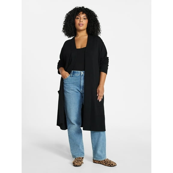 Terra & Sky Women's Plus Size Core Duster Cardigan, Sizes 0X-5X