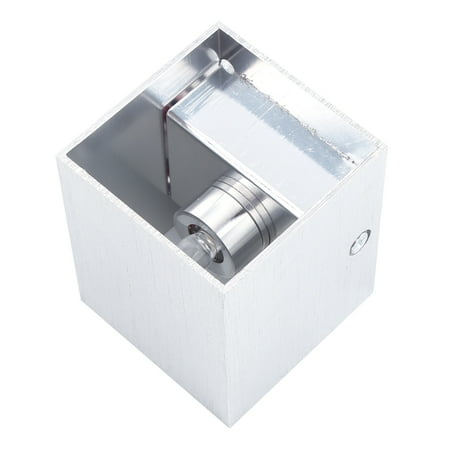 

Silver 3W LED Wall Mount Light Up Down Cube Indoor Sconce Lighting Lamp Warm White