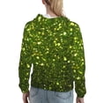 thumbnail image 7 of Uemuo Green Glitter Sparkle Pattern Women's Hoodie with Eye-catching Drawstrings- Casual Pullover Hoodie with Kangaroo Pocket, Stylish Hooded Sweatshirt-Small, 7 of 7