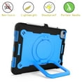 thumbnail image 4 of Kids Durable Handle Case for iPad Air 5th/4th Gen 10.9 inch, Silicone PC Heavy Duty Protection [360 Rotating Ring Stand/Adjustable Shoulder Strap] Tablet Case Cover for iPad Air 5th/4th,Black+Blue, 4 of 8