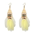 thumbnail image 1 of Xihbxyly Pendientes Largos de Plumas con Cuentas y Flecos para Mujer con Pendientes a Juego, 1 of 2