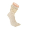 thumbnail image 2 of Unique Bargains 1 Pair Five Toe Socks Soft Warmth Socks for Women Oatmeal, 2 of 6