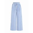 thumbnail image 4 of Women'S Pants Elastic Waist Light Weight Palazzo Pants for Women Casual Lounge Wide Leg Pants Woman Blue L, 4 of 9