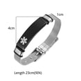 thumbnail image 4 of Vagzen Stainless steel Medical Alert ID Bracelet for Men, Engraving Diabetic Type 1, 4 of 5