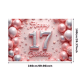 thumbnail image 3 of Decorative Balloons Banner Glittering Number Seventeen Celebration Banner for Teen Party Event Decoration Photo Shoot, 3 of 4